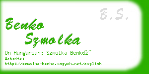 benko szmolka business card